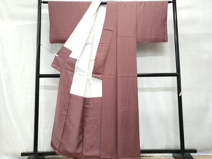 平和屋着物■上質な色無地 草木染 浅蘇色 反端付き 正絹 逸品 CABG9701fb