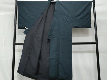 平和屋着物■男性 紬 鉄御納戸色 正絹 逸品 CABG9705fb