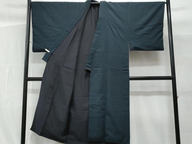 平和屋着物■男性 紬 鉄御納戸色 正絹 逸品 CABG9705fb