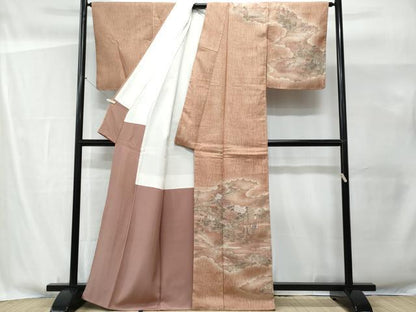 平和屋着物■訪問着　ふくれ織　人物花文　正絹　逸品　未使用　CABG9708fb