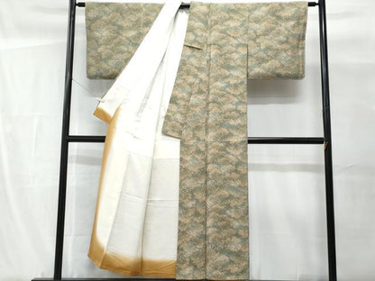平和屋着物■上質な小紋 樹林文 暈し染め 正絹 逸品 未使用 CABG9719fb