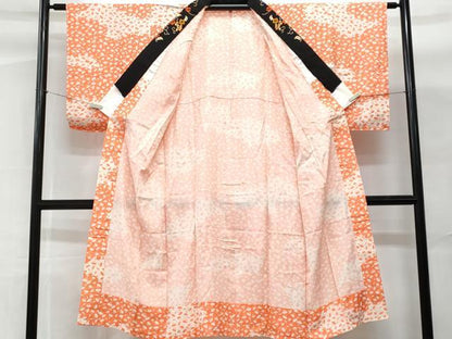 平和屋着物■長襦袢　無双仕立て　扇面文　半衿刺繍　正絹　逸品　未使用　CABG9727fb