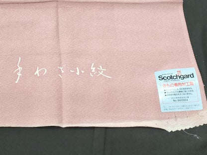 平和屋着物■上質な小紋　舞花文　たたき染め　反端付き　正絹　逸品　CABG9733fb