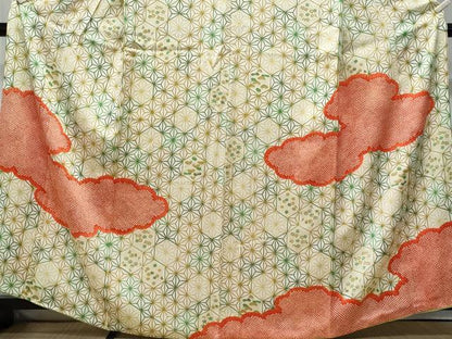 平和屋着物■訪問着　雲取り鹿の子文　正絹　逸品　CABG9740fb