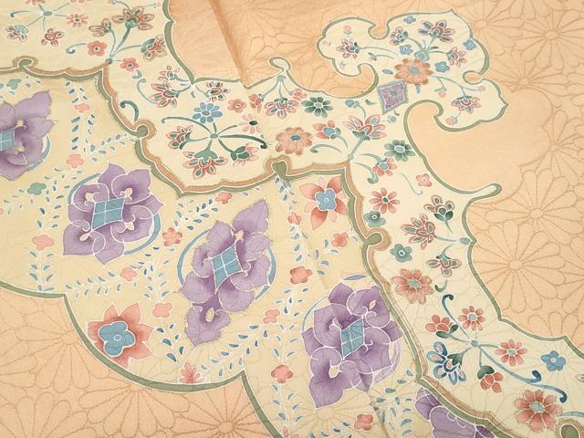 平和屋着物■訪問着　花唐草文　暈し染め　金彩　正絹　逸品　CABG9746fb