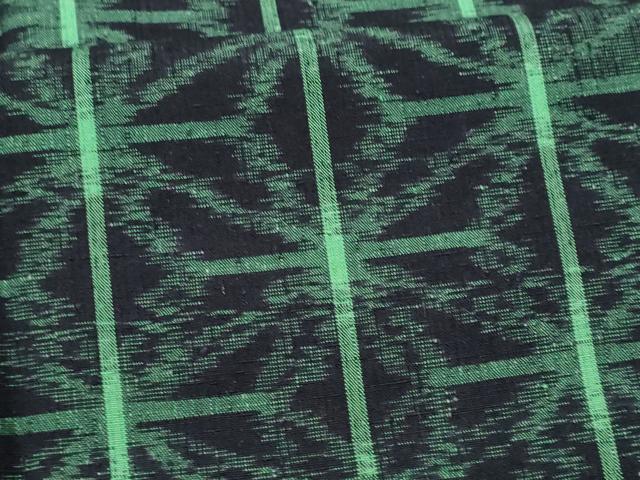 平和屋着物■上質な紬　麻の葉文様　胴抜き仕立て　正絹　逸品　未使用　CABG9751fb