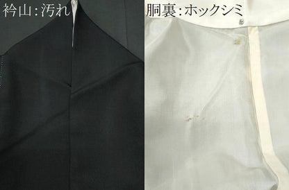 平和屋着物■豪華黒留袖　総刺繍　立波扇面文　金銀糸　正絹　逸品　CABG9760fb