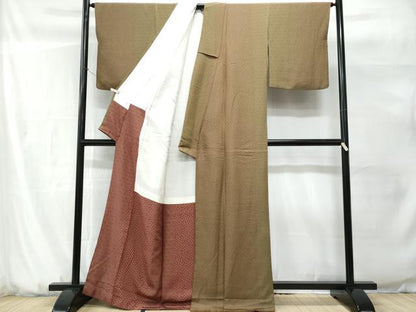 平和屋着物■上質な小紋　籠目草花文　正絹　逸品　CABG9761fb