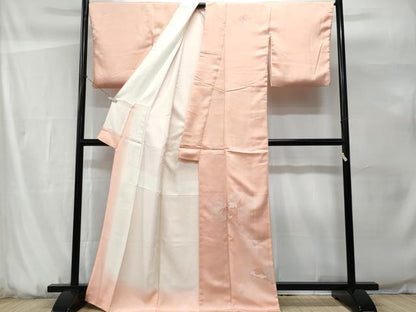 平和屋着物■中国三大刺繍　相良刺繍　訪問着　扇面花文　暈し染め　金糸　正絹　逸品　CABG9762fb