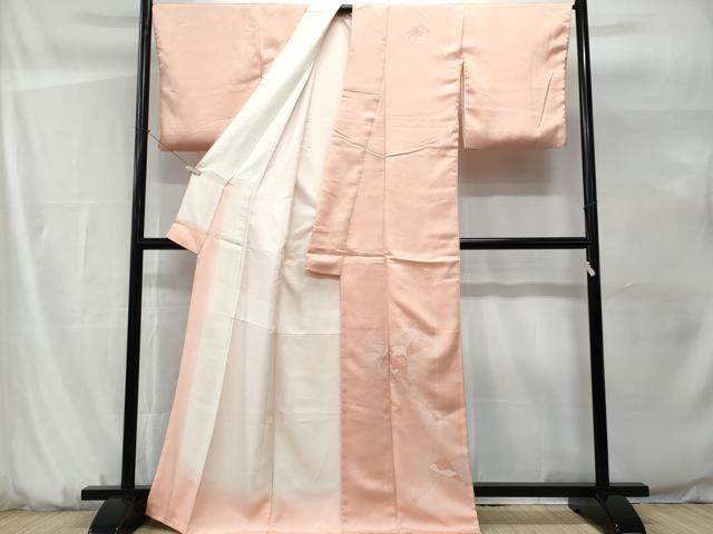 平和屋着物■中国三大刺繍　相良刺繍　訪問着　扇面花文　暈し染め　金糸　正絹　逸品　CABG9762fb