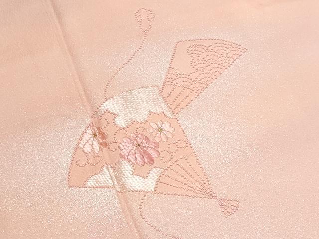 平和屋着物■中国三大刺繍　相良刺繍　訪問着　扇面花文　暈し染め　金糸　正絹　逸品　CABG9762fb