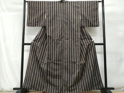 平和屋着物■上質な紬　間道　正絹　逸品　CABG9764fb