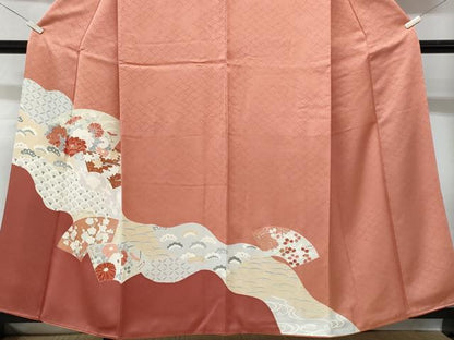 平和屋着物■訪問着　道長地紙花松文　金銀彩　正絹　逸品　CABG9766fb
