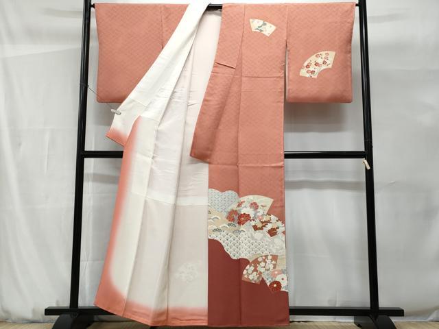平和屋着物■訪問着　道長地紙花松文　金銀彩　正絹　逸品　CABG9766fb