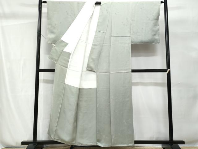平和屋着物■上質な色無地　人物地紋　青白橡色　正絹　逸品　未使用　CABG9771fb
