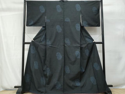 平和屋着物■上質な紬　雪輪花文　正絹　逸品　CABG9774fb