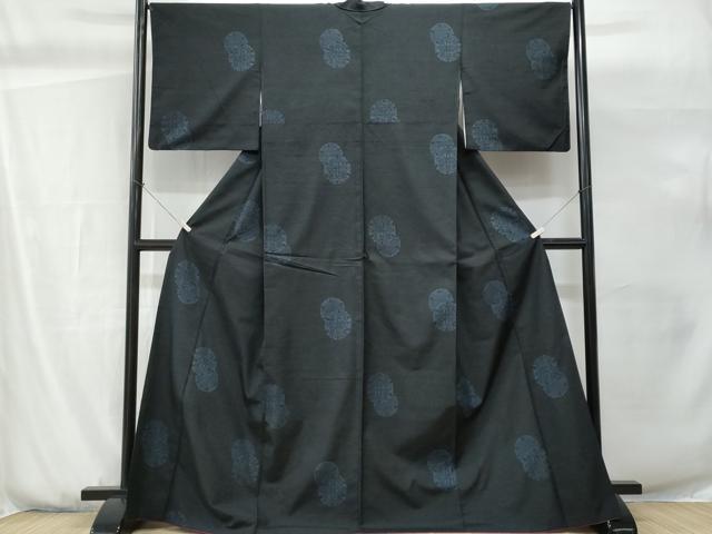 平和屋着物■上質な紬　雪輪花文　正絹　逸品　CABG9774fb