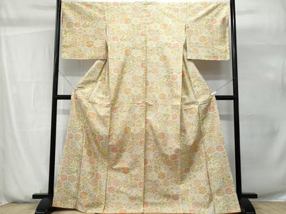 平和屋着物■上質な小紋　紬地　亀甲花文　正絹　逸品　CABG9775fb