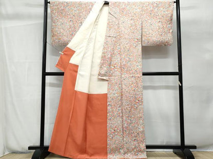 平和屋着物■上質な小紋　枝花文　正絹　逸品　CABG9777fb
