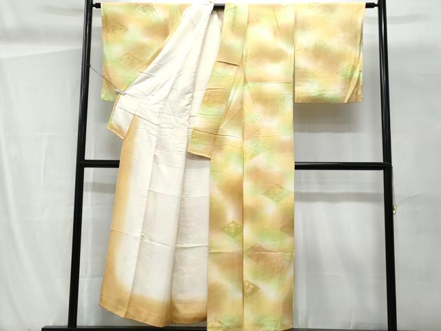 平和屋着物■上質な小紋　芝草花地紋　暈し染め　正絹　逸品　CABG9780fb