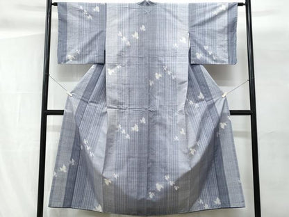 平和屋着物■上質な紬　舞蝶文　正絹　逸品　未使用　CABG9784fb