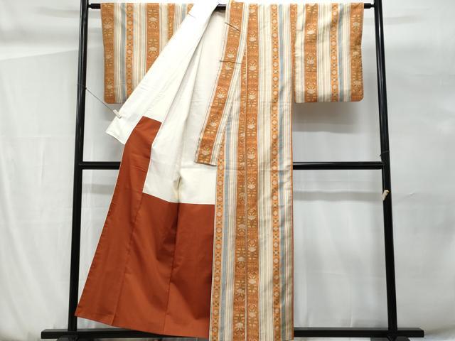 平和屋着物■上質な紬　吉祥花間道　正絹　逸品　CABG9788fb