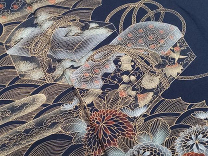 平和屋着物■訪問着　立波エ霞文箱花文　金彩　正絹　逸品　CABG9792fb