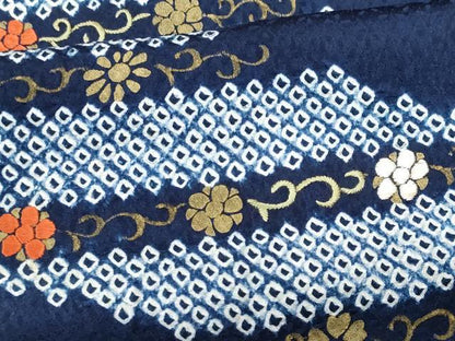 平和屋着物■訪問着　刺繍　絞り　花唐草文　金彩　正絹　逸品　CABG9798fb