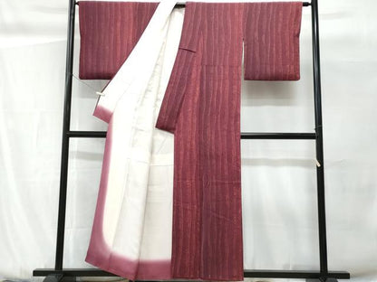 平和屋着物■上質な小紋　流線文　たたき染め　正絹　逸品　CABG9800fb
