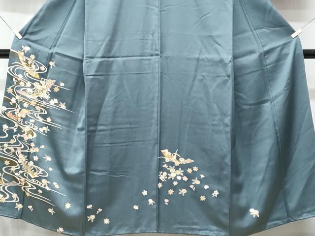 平和屋着物■訪問着　流水短冊花文　金彩　正絹　逸品　CABG9802fb