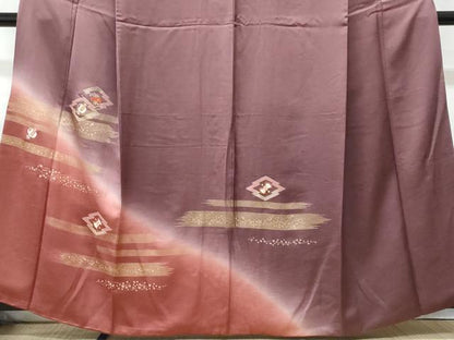 平和屋着物■訪問着　刺繍　松皮菱打ち出の小槌松文　暈し染め　金彩　正絹　逸品　CABG9803fb