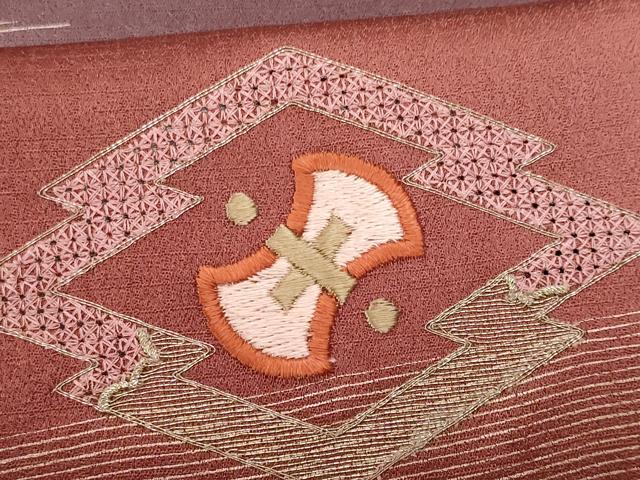 平和屋着物■訪問着　刺繍　松皮菱打ち出の小槌松文　暈し染め　金彩　正絹　逸品　CABG9803fb