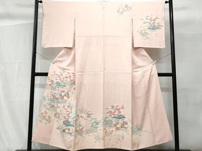 平和屋着物■中国三大刺繍　スワトウ刺繍　訪問着　風景花文　暈し染め　正絹　逸品　CABG9804fb