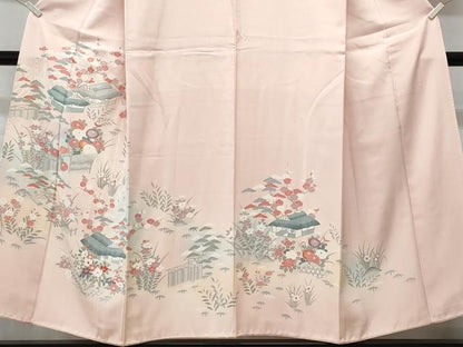 平和屋着物■中国三大刺繍　スワトウ刺繍　訪問着　風景花文　暈し染め　正絹　逸品　CABG9804fb