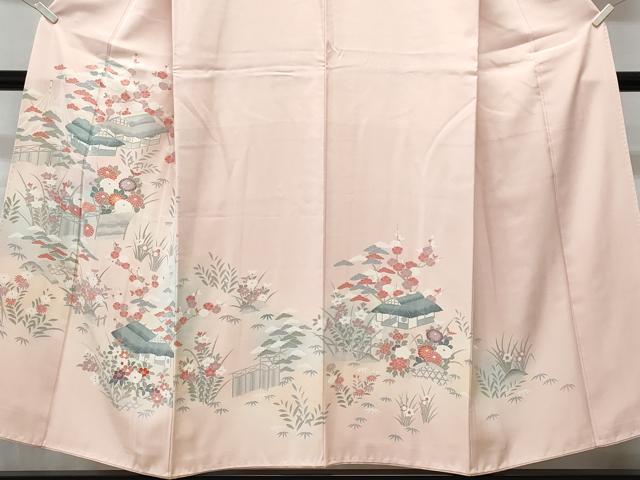 平和屋着物■中国三大刺繍　スワトウ刺繍　訪問着　風景花文　暈し染め　正絹　逸品　CABG9804fb