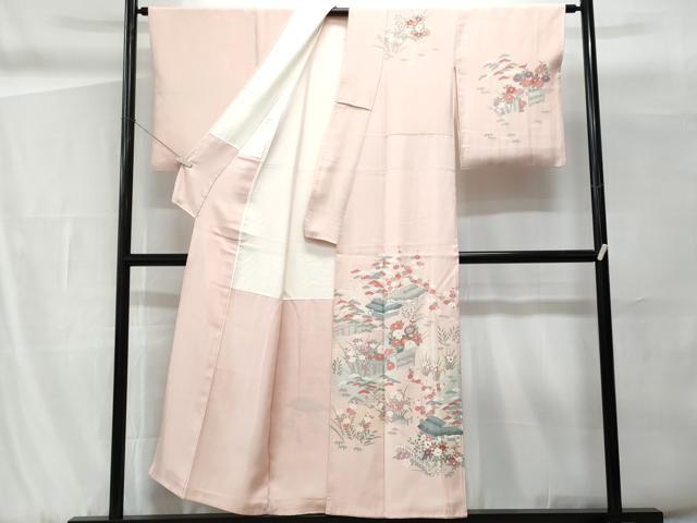 平和屋着物■中国三大刺繍　スワトウ刺繍　訪問着　風景花文　暈し染め　正絹　逸品　CABG9804fb