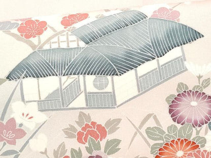 平和屋着物■中国三大刺繍　スワトウ刺繍　訪問着　風景花文　暈し染め　正絹　逸品　CABG9804fb