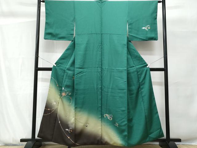 平和屋着物■訪問着　螺鈿　花唐草文　暈し染め　金銀彩　正絹　逸品　CABG9806fb