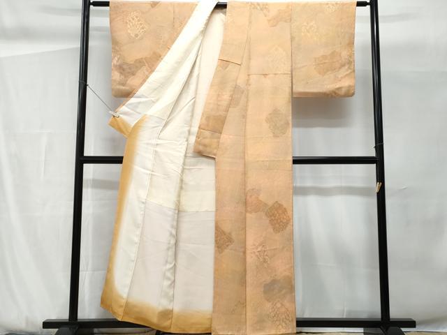 平和屋着物■上質な小紋　地紋起こし　吉祥花文　暈し染め　正絹　逸品　CABG9808fb
