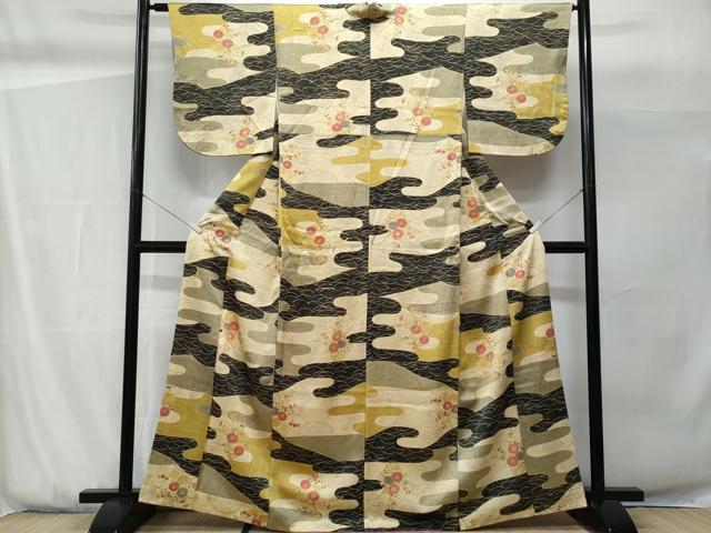 平和屋着物■上質な小紋　吉祥菊文　正絹　逸品　CABG9815fb