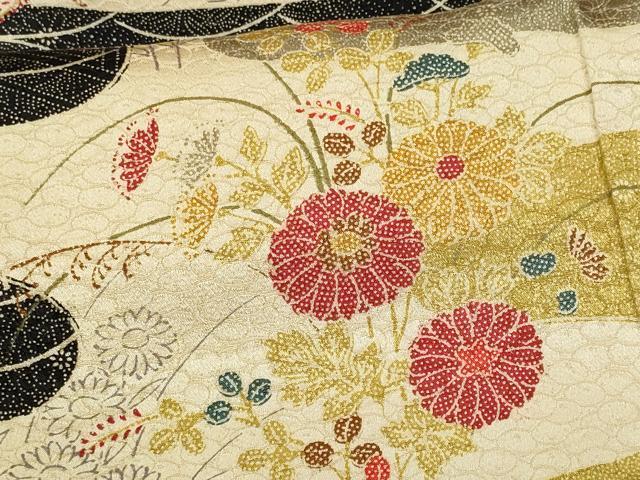 平和屋着物■上質な小紋　吉祥菊文　正絹　逸品　CABG9815fb
