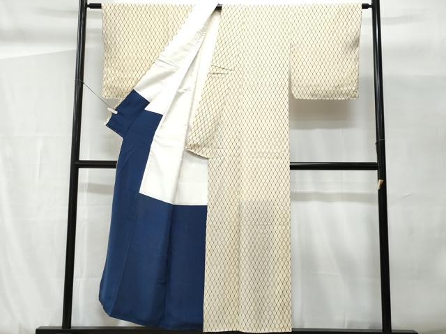 平和屋着物■上質な小紋　網目文　正絹　逸品　未使用　CABG9820fb