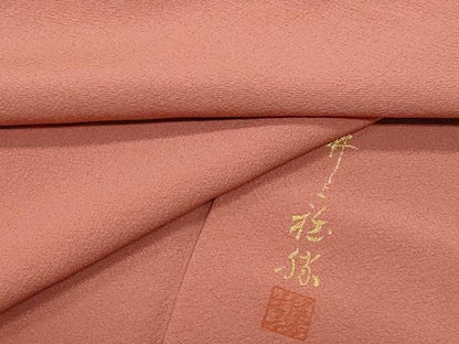 平和屋着物■上質な色無地　作家物　浅蘇香色　正絹　逸品　CABG9821fb