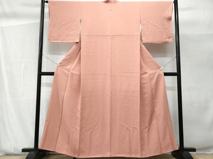 平和屋着物■上質な色無地　珊瑚色　正絹　逸品　未使用　CABG9826fb