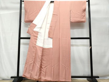 平和屋着物■上質な色無地　珊瑚色　正絹　逸品　未使用　CABG9826fb