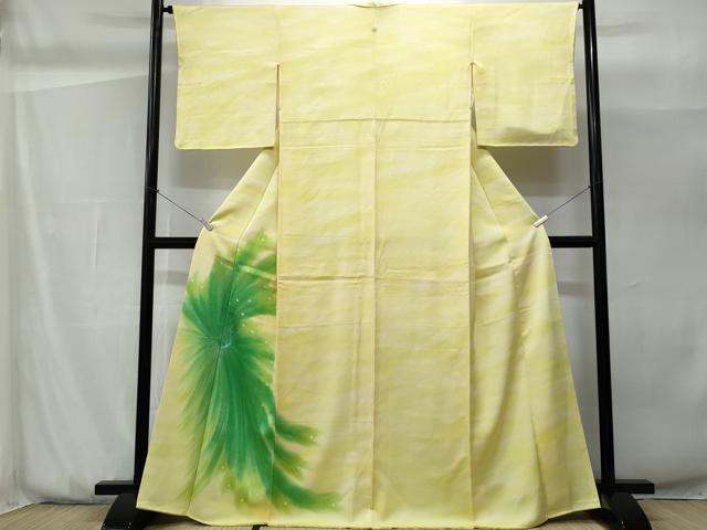 平和屋着物■訪問着　刺繍　孔雀文　暈し染め　正絹　逸品　CABG9829fb