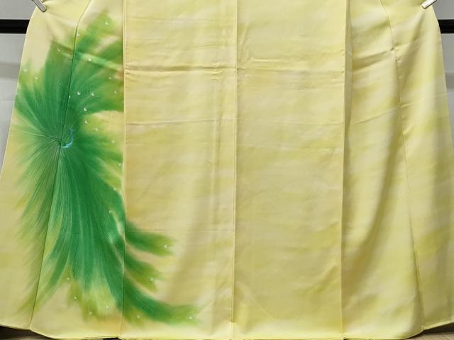平和屋着物■訪問着　刺繍　孔雀文　暈し染め　正絹　逸品　CABG9829fb