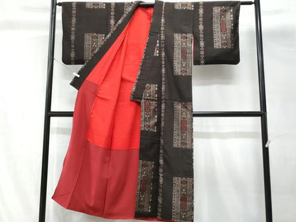 平和屋着物■本場大島紬　吉祥花文　正絹　逸品　CABG9837fb