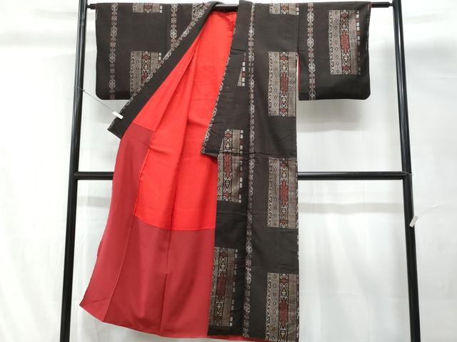 平和屋着物■本場大島紬　吉祥花文　正絹　逸品　CABG9837fb