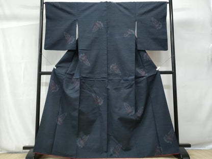 平和屋着物■上質な紬　80亀甲　草木文　正絹　逸品　CABG9843fb